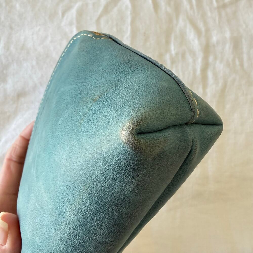 Portland Leather Goods | Aqua Blue Full Grain Luna Leather Pouch Small - Picture 2 of 8